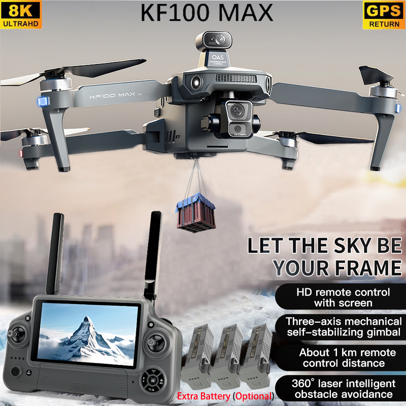 Rc Helicopter Electric - KF100 MAX GPS Drone 4K caméra
