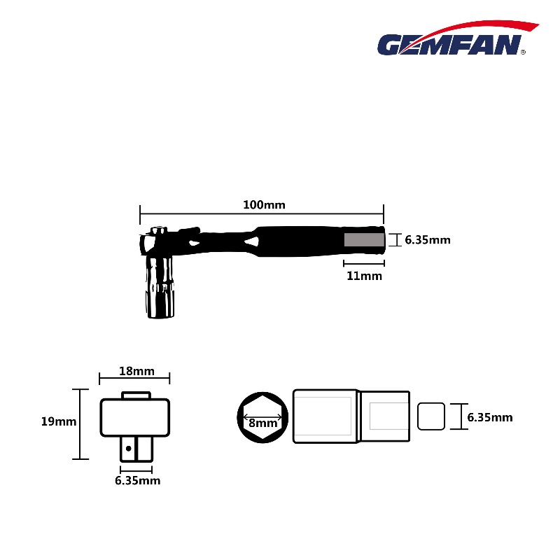 Clé à hélice FPV GEMFAN WL-06, - Rc Helicopter Tool Kit avis et prix
