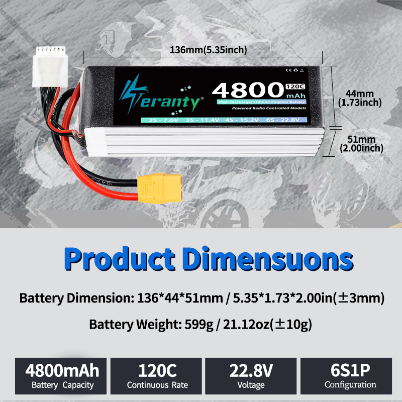 Batterie Lipo TERANTY 6S 4800m - Rc Helicopter Battery avis et prix