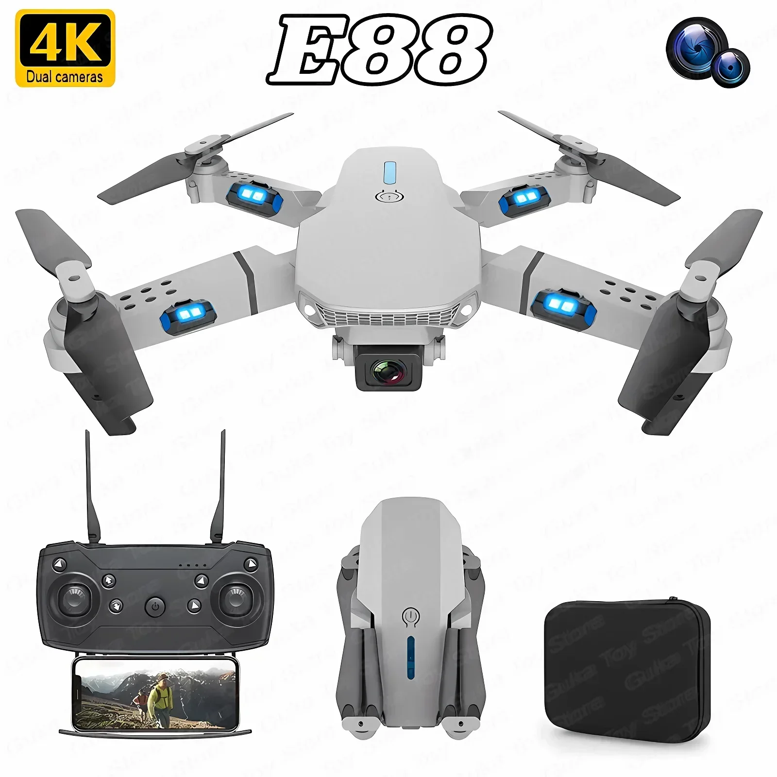 Drone E88 Pro WIFI FPV Grand A - Rc Helicopter Case avis et prix