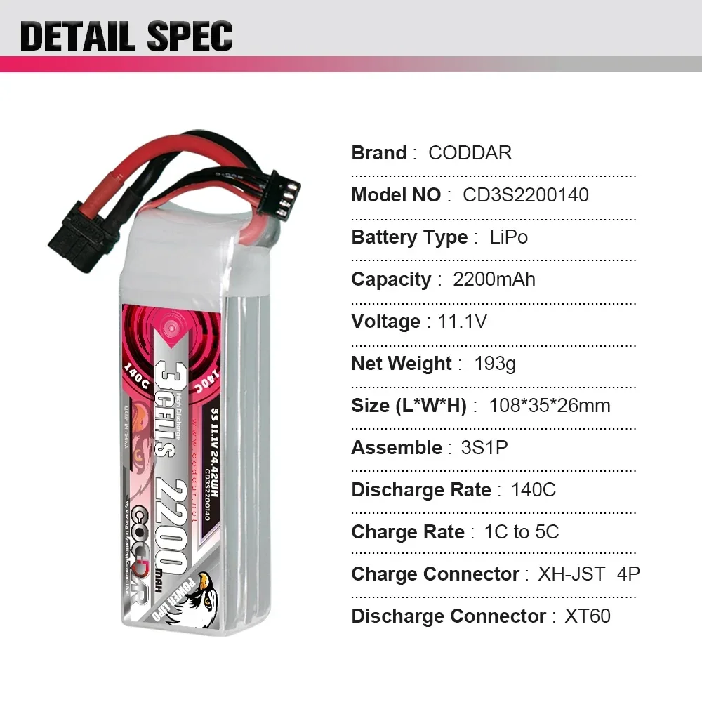 Batterie Li-po 2200mAh 3S 11.1 - Rc Helicopter Case avis et prix