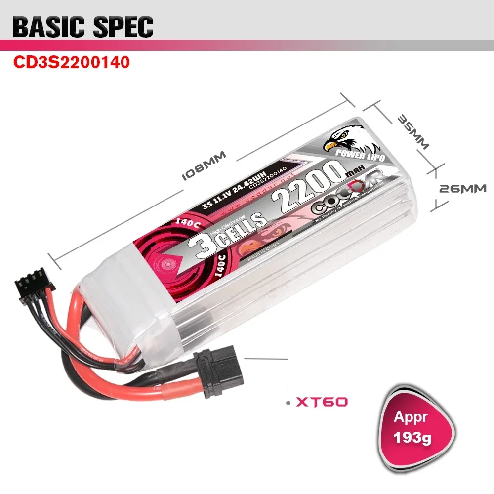 Batterie Li-po 2200mAh 3S 11.1 - Rc Helicopter Case avis et prix
